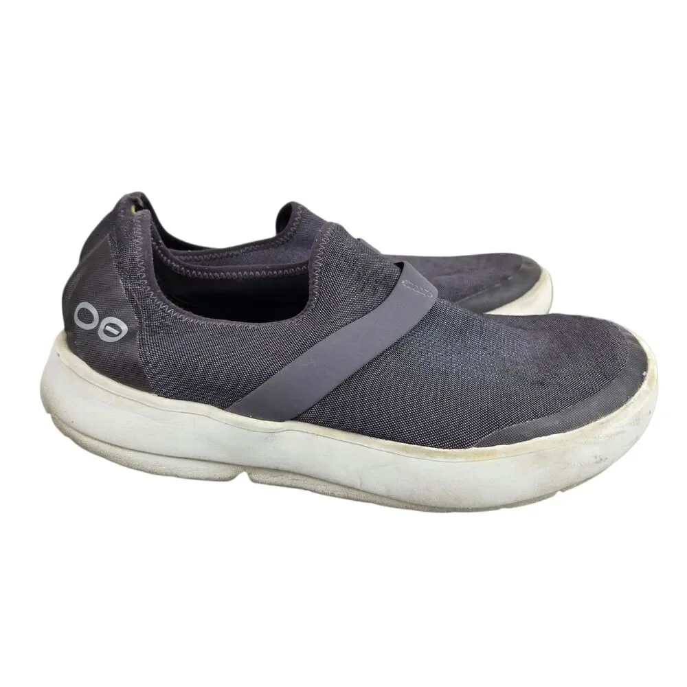 OOFOS Oomg Women's 10 Gray White Recovery Sneakers Slip-On Low Top Comfort Shoes